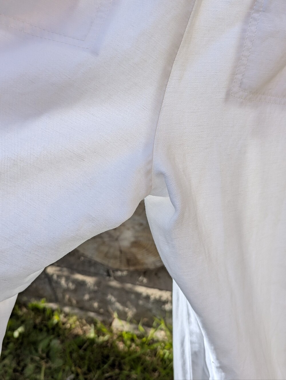 BANANA REPUBLIC White Linen Blend Pants Coastal Grandmother Cropped Breezy - Picture 10 of 17